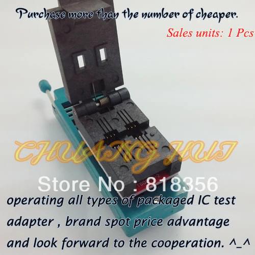 QFN6/WSON6 Programmer Adapter Size 6.25x6.25 Pitch: 1.27mm (Two placement/Flip test seat)