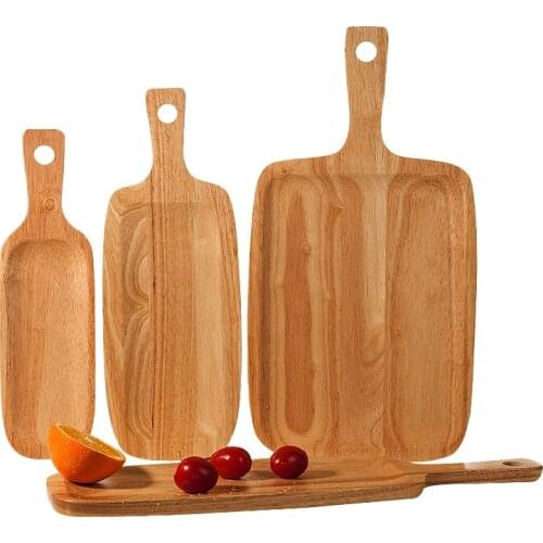 Japan Style Rectangle Wooden Bread Board Eco-Friendly Multi-Use Natural Wood Tea Trays Fruits/Snacks/Cake Plate Cutting Boards