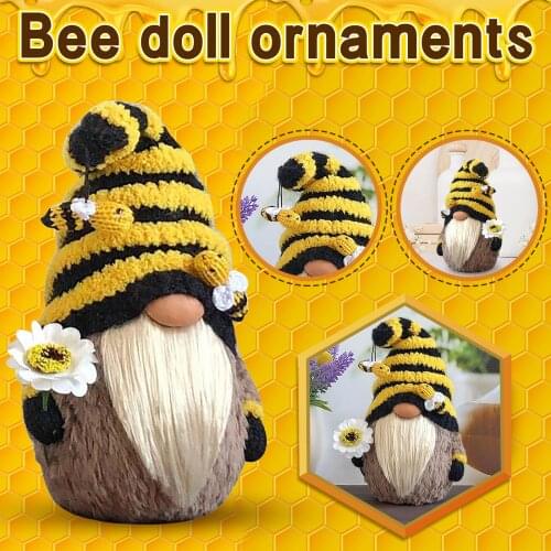 Bumble Bee Striped Gnome Scandinavian Tomte Nisse Swedish Honey Bee Elfs Home Decorations Hanging Ornament Doll Plush Doll #cute