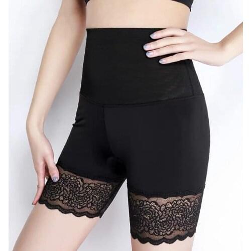 Summer Hot Safety Shorts High Waist Ice Silk Sexy Underwear Hip Boxer Girls For Woman Casual Ladies Short Pants Shorts Seam V7Q9