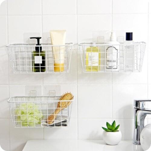Storage Rack Stable Space-saving Wrought Iron Multipurpose Storage Bracket for Shower Gel