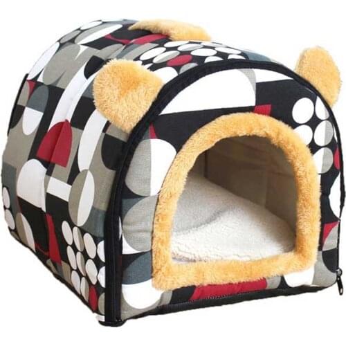 Warm Collapsible Plush Soft Pet House - All Season - for Small Medium Large Dog Cat Winter Dogs Kennel Puppy Mat Pet Cozy Bed
