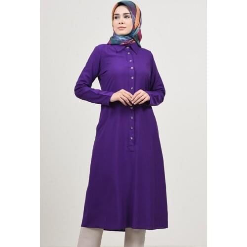 Minahill Buttoned Viscose Tunic 10108-08 Mink 10108-09