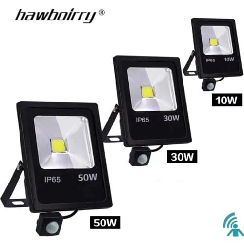 Motion Sensor LED Floodlight 10 W 30 W 50 W AC220 V Projection lamp reflector foco LED Outside Waterproof IP65 Outdoor SpotLight