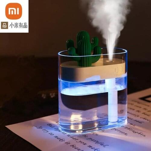 319 Clear Cactus Ultrasonic Air Humidifier 160ML Color Light USB Air Purifier Anion Mist Maker Water Atomizer
