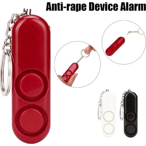 120dB Self Defense Anti-rape Device Dual Speakers Loud Alarm Alert Attack Panic Safety Personal Security Keychain Bag Pendant
