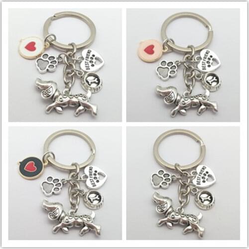 1 drop of oil love dog bone dog paw alloy keychain, female girl bag keychain, pendant, jewelry, accessories, gift for dog lovers
