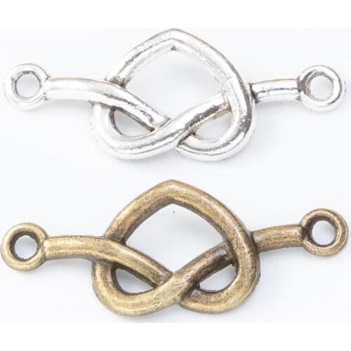 100pcs 33*13MM Silver color connector heart charms vintage bronze pendant for necklace bracelet earring diy jewelry making