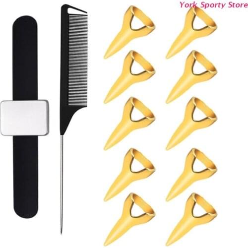 12 Pieces Hair Parting and Selecting Tool Hair Sectioning Ring Metal Hair Parting Ring For Hair Braiding Curling Styling