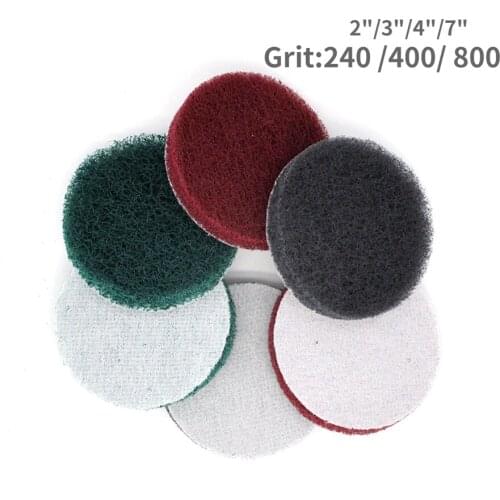 2Pcs -20Pcs 2 Inch 3 Inch 4 Inch 7 Inch Polishing Scouring Pad 240 400 800 Grit Hook Loop Cleaning Disc Sandpaper Self-sticking