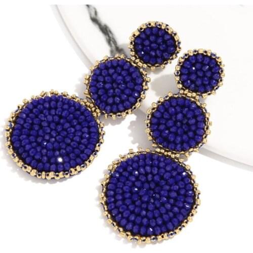 2021 Beaded Earrings Ohrringe Earrings For Women Oorbel Hot Sale Round Trendy Pendientes Aretes Brinco Snap Drop Dangle Earring