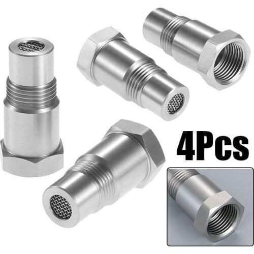 4PCS Car CEL Oxygen M18x1.5 O2 Sensor Fix Check Engine Light Eliminator Adapter With Filter Micro Catalytic Converter