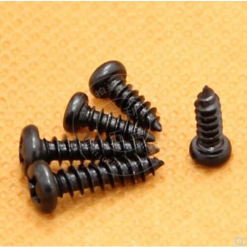 500-1000pcs steel with black Cross Round Head Phillips Self-tapping Screw M1 M1.2 M1.4 M1.5 M1.7 M2 M2.3 M2.6 M3 M3.5 M4