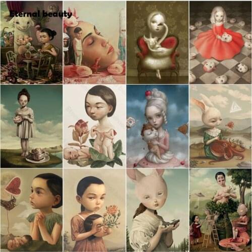 Women Portrait 5D Diamond Painting Abstract Diamond Embroidery Figure Painting Diamond Mosaic Cross Stitch Kits Full Round Drill