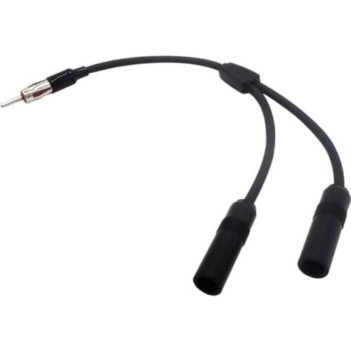 Car Antenna Cable Adapter Aluminum Plug In 1 For 2 Radio Antenna Extension Cable