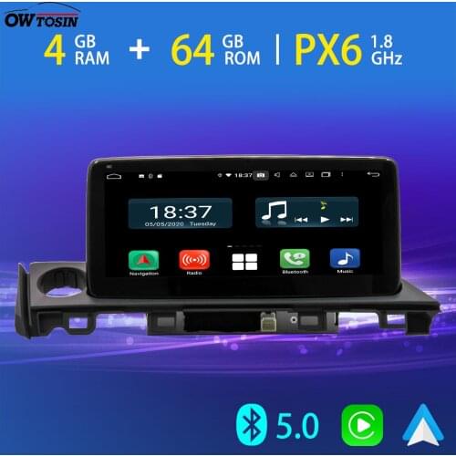 10.25" IPS 1280*480 For Mazda 6 2015 2016 2017 2018 Car DVD Multimedia Player GPS Navi Radio Android 10 PX6 4+64G 4G LTE CarPlay