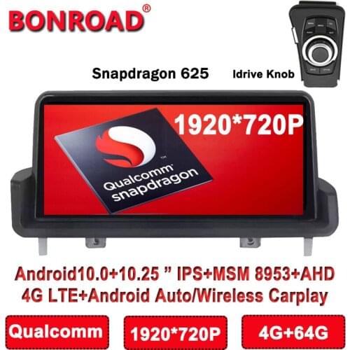 Qualcomm 10.25" 1920*720P Ram4G Rom64G Car Multimedia Player for E90 E91 E92 E93 Multimedia Player Idrive BT Wifi Carplay Radio