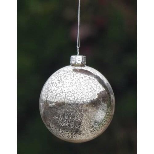 Free Shipping 2pcs/pack Diameter=8cm Small Size Inner Silver Craft Glass Globe Christmas Day Decorative Hanging Pendant