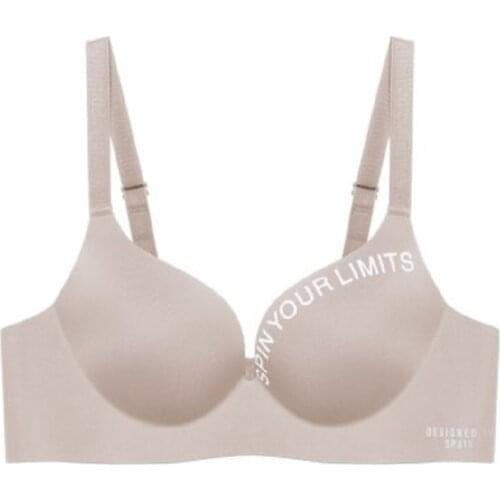 Double Cup Seamless Bra Wire Free Gather Breast Push Up Bra Top Chest Comfortable Lingerie Breathable Women Deep V Sexy Bra