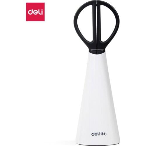 Deli Stable Stand-up Table Scissors Rubber Anti-slip Base White Blue 0601
