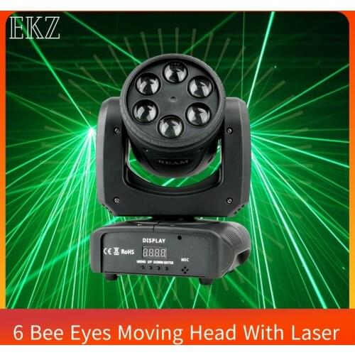 Hot Six Bee Eye Laser Show Light 6X10W RGBW 4IN1 Beam Moving Head Lighting DJ Dance Projector For Disco Light Music Party