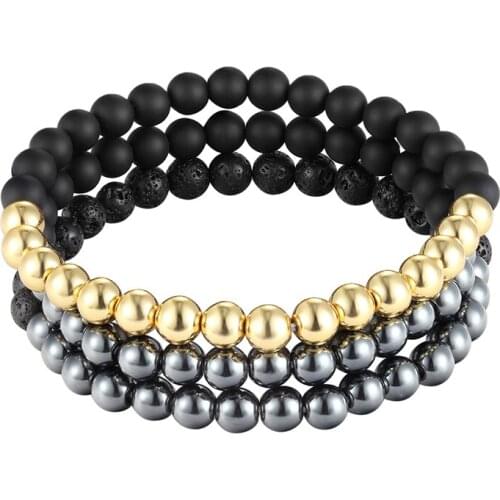 JAAFAR 2018 New charm melt rock 6MM men fashion jewelry Bangle Bracelet with punk mode fashion men & women jewelry AS235