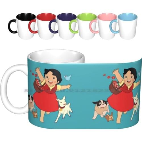 Heidi , The Girl From The Alps Ceramic Mugs Coffee Cups Milk Tea Mug Heidi Alps Switzerland Comic Anime Cartoon Tv Show Tv