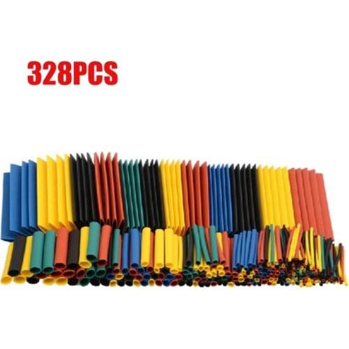 328pcs 2:1 Heat Shrink Tube Kit Shrinking Assorted Polyolefin Insulation Sleeving Wire Cable 8 Sizes