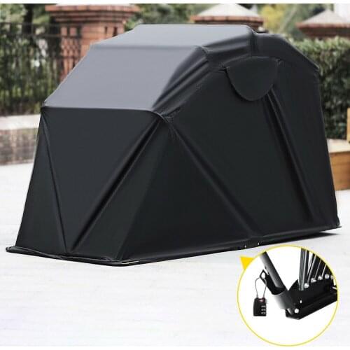 Motorcycle Shed Cover Storage Garage Tent Motorbikes Sturdy Metal Frame Security Locking Permanently Motorcycle Cover