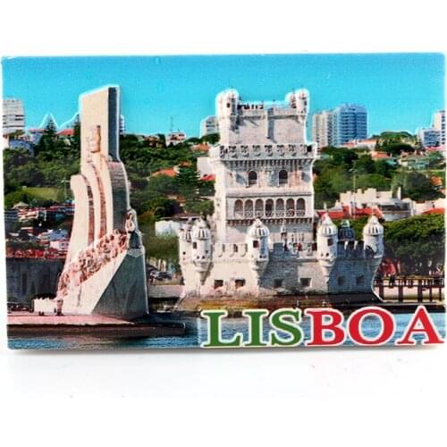 Fridge magnet lisboa portugal building design