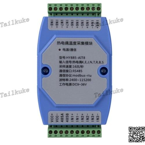 Temperature Acquisition Module 8-way Thermocouple Signal Input with RS485 Communication Modbus-TPU Protocol
