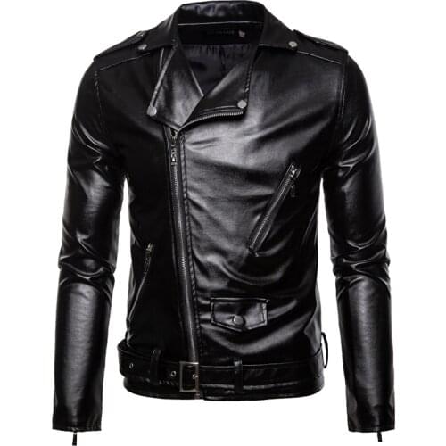 Motorcycle Leather Jacket 2021 New Autumn Winter Leather Biker Jacket Mens Fashion Casual Zipper PU Faux Leather Jackets S-5XL