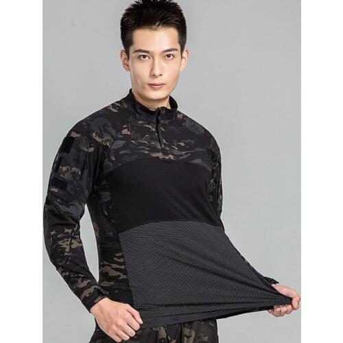 Multicam Black Camouflage Tactical Shirt Military Army Combat Shirts Camo Men Long Sleeve Quick Dry Outdoor Hiking Hunting Shirt