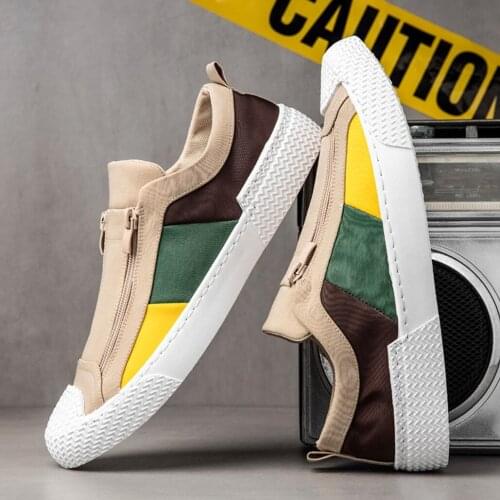 Autumn Color Matching Mens Casual Shoes Rubber Solid Mens Canvas Shoes Male Flat Casual Sneakers Teenagers Tide Shoes Zapatilla