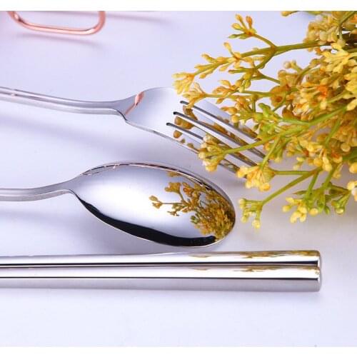 Gold Cutlery Set Forks Spoons Knives Tableware Steel Cutlery Set Stainless Steel Dinnerware Set Chopstick Spoon Knife Fork 18/8
