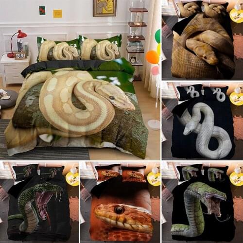 Original Snake Pattern King Bedding Set Animals Duvet Cover With Pillowcase Quilt Covers 2/3PCS Bedclothes Home Textile