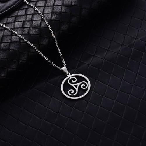 New Silver Color Stainless Steel Teen Wolf Pendant Necklace Triskele Triskelion Allison Argent Choker Necklaces Hip Hop Jewelry