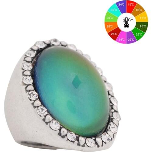 Mojo Vintage Bohemia Retro Color Change Mood Ring Emotion Feeling Changeable Ring Temperature Control Ring for Women MJ-RS027