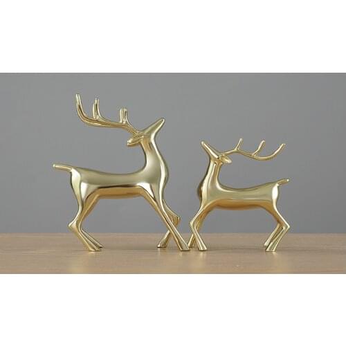 Nordic Abstract reindeers statue zinc alloy deers sculpture desktop cabinet ornaments wedding Home decoration accessories a2077