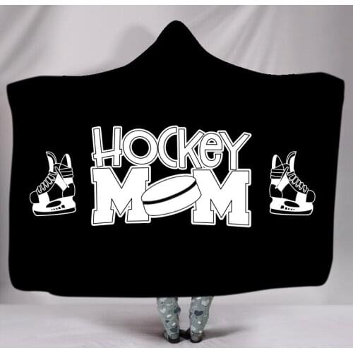 3D Printed Sports Ice Skates Ball Warm Hooded Blankets Wearable Home Adult Portable Weighted Blanket Coral Fleece Sherpa Blanket