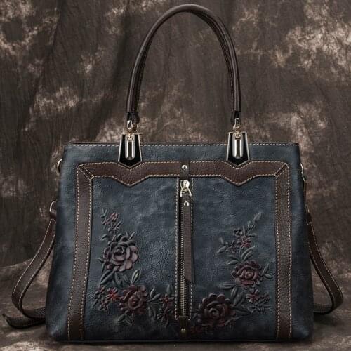 Womens Bag Retro Genuine Leather Luxury Handbags For Women 2021 summer Handmade Crossbody Bag Large Capacity Bags Female totes