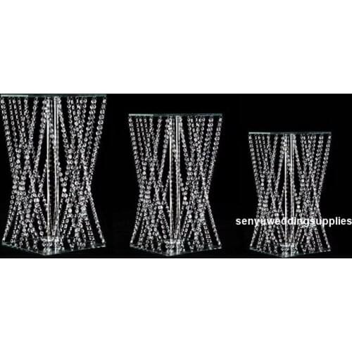 10pcs)Wedding table centerpieces clear crystal flower stand centerpieces for wedding party table center senyu2058