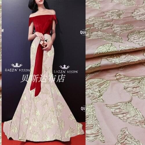 Europe and the United States high-end banquet evening dress jacquard custom cloth dress childrens suit brocade brocade fabric