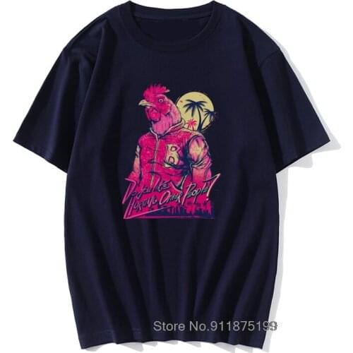 Funny Hotline Miami Richard T-Shirt Men Round Neck Cotton Tshirt Tees Happy New Year Oversized Tops Tees