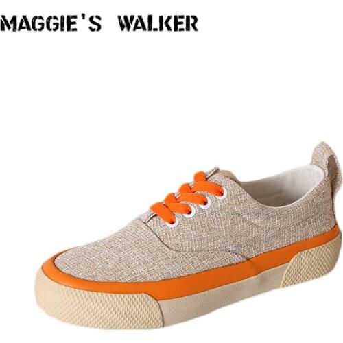 Maggies Walker New Arrival Women Fashion Casual Shoes Lacing Canvas Casual Shoes Candy-color Platform Walking Shoes Size 35~40