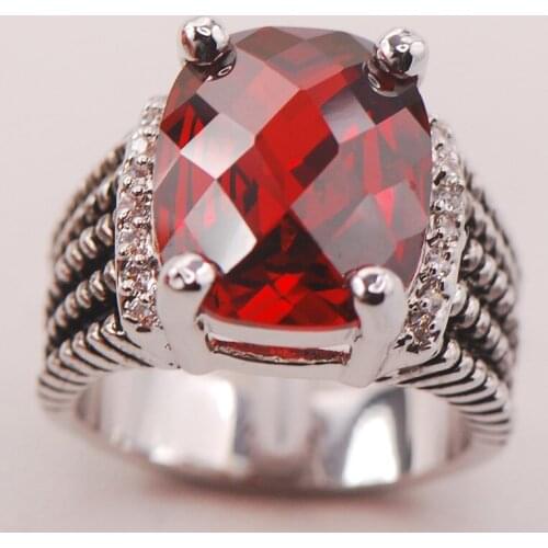 Garnet Women 925 Sterling Silver Ring F776 Size 6 7 8 9 10