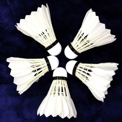 12pcs/barrel Natural White Goose Feather Badminton Training Ball Indoor Outdoor Sport Entertainment Badminton Shuttlecocks Ball