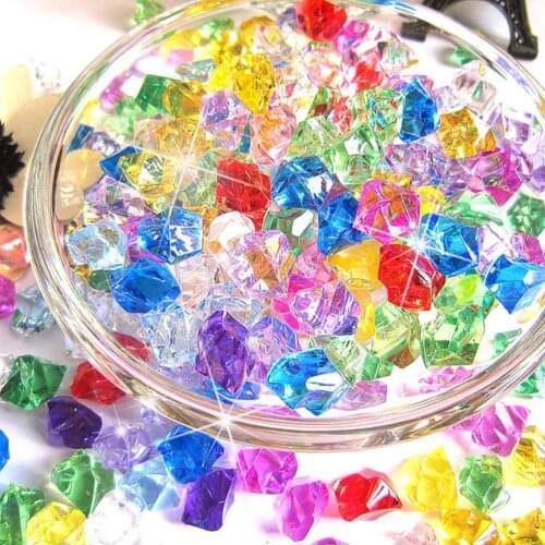 200Pcs Colorful Aquarium Stones Crystal Ice Cubes Decor Vase Filler Pebble Fish Tank Accessories DIYJewelry Decoration