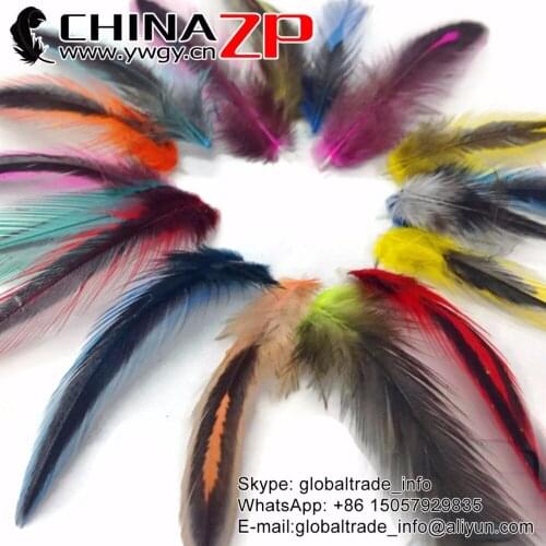 CHINAZP 200pcs/lot 10-15cm(4-6inch) Length Selected Good Quality COLORFUL Mini Laced Hen Cape Feathers