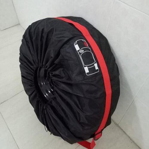 4 Pcs Spare Tire Cover Case Polyester Winter and Summer Car Tire Storage Bags Auto Tyre Accessories Vehicle Wheel Protector